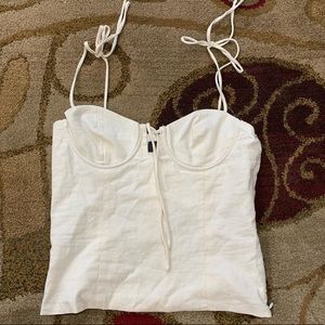 Majorelle Linen Bustier Top